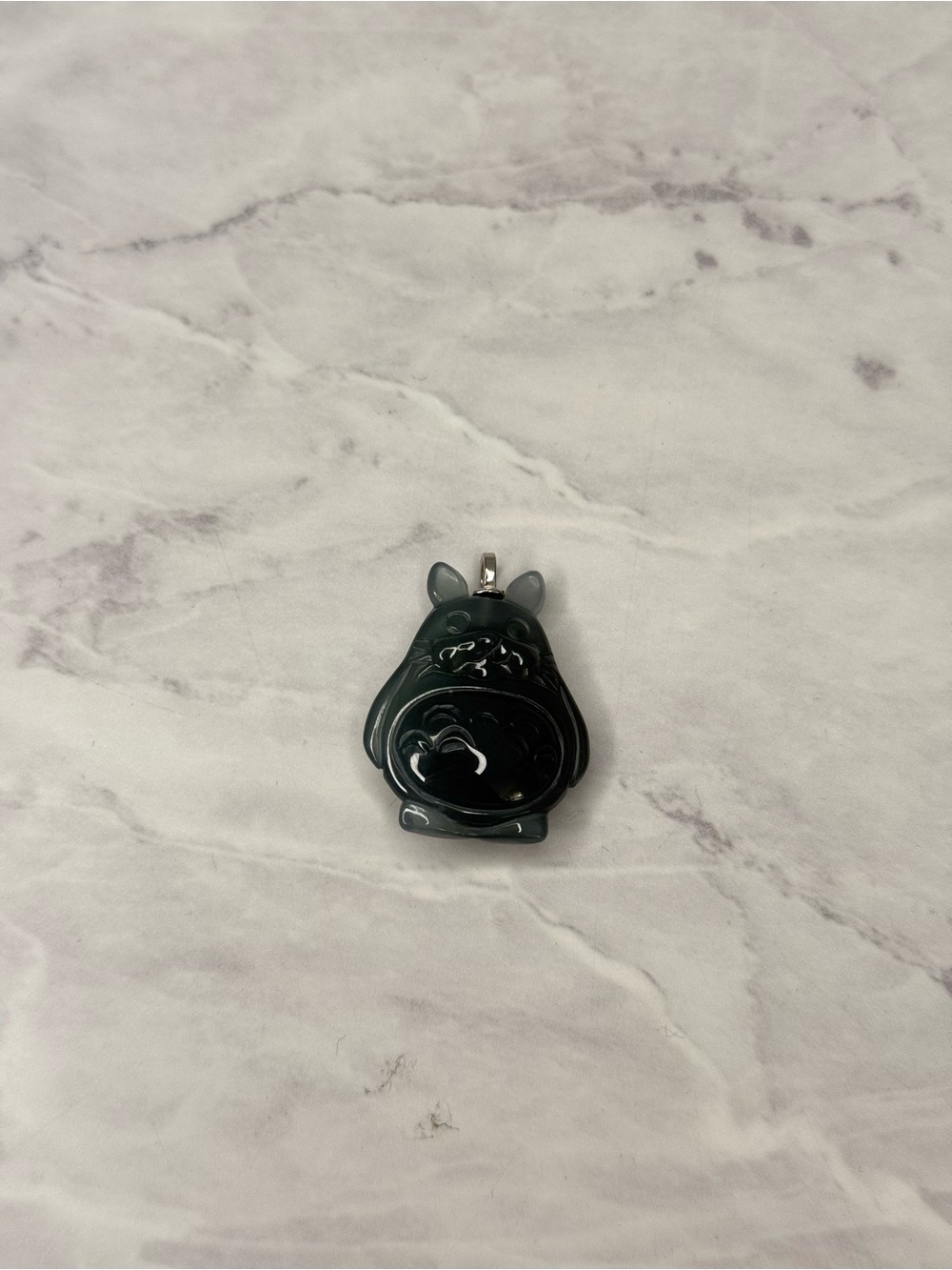 S925 Totoro Blue Water Jade Pendant
